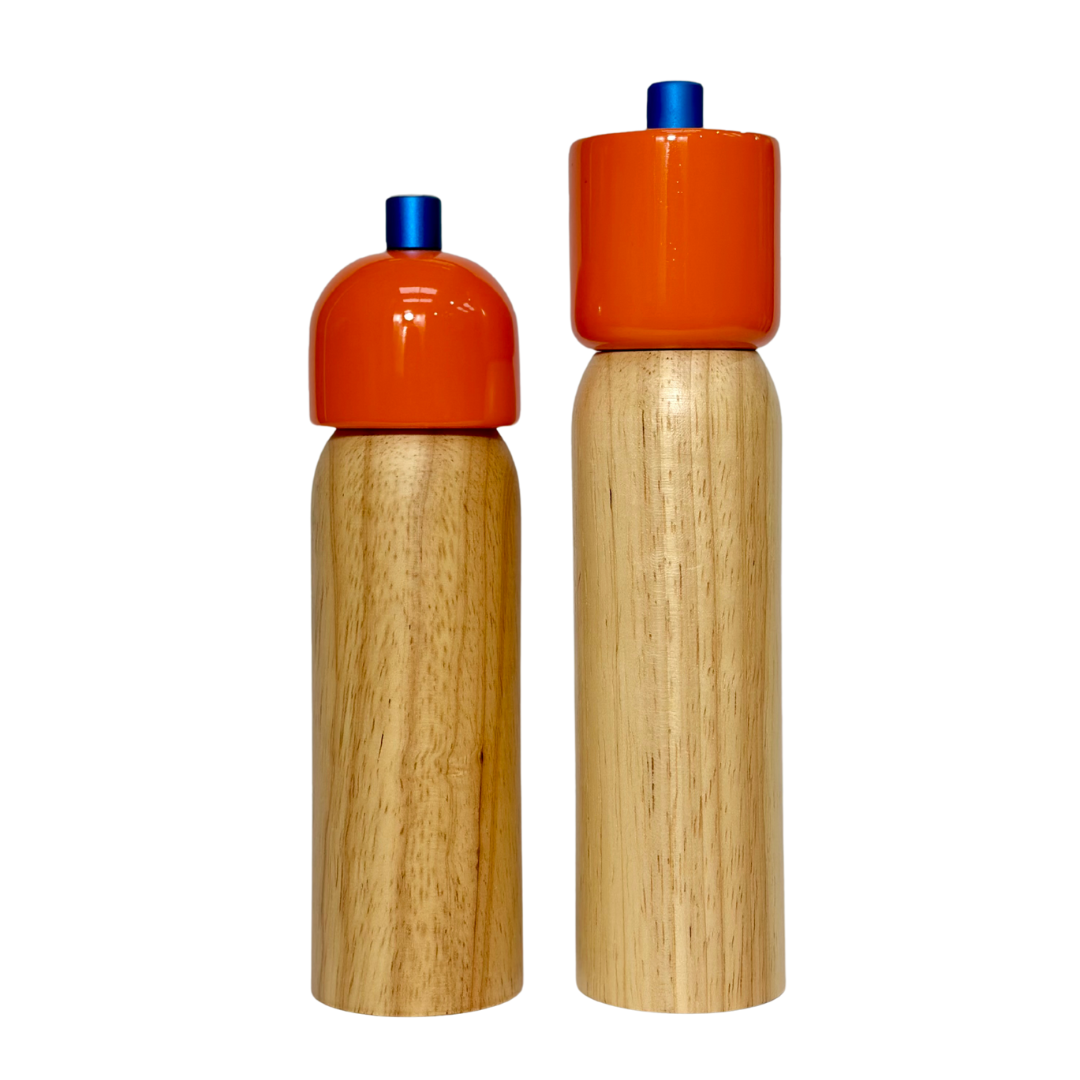 MÆGEN | Salt & Pepper Grinder - Orange & Blue: Large