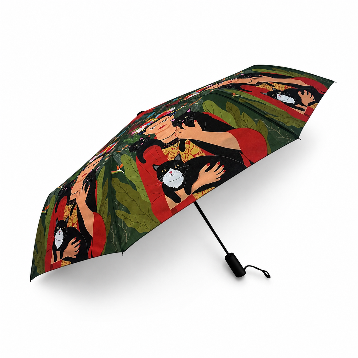 Naked Decor | Frida Kahlo with Trio Black Kitties Umbrella 