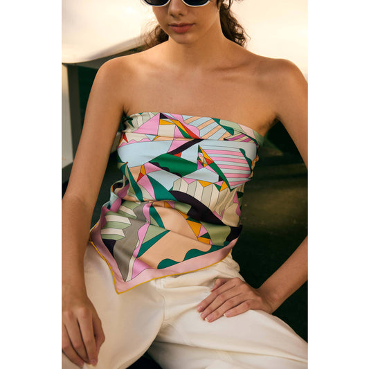 Jessie Zhao New York | Double Sided Silk Scarf of Journey