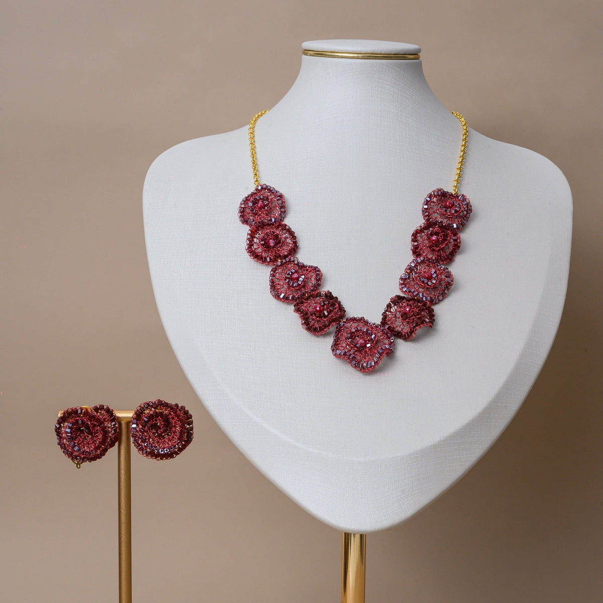 Tricia Milaneze | Mix Jasmine Crochet Earrings - Burgundy