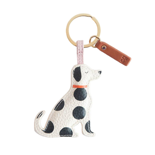 Caroline Gardner - Mono Scattered Dot Dog Novelty Keyring