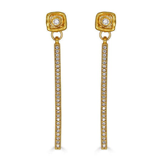 Loni Paul | Gold Crystal Bar Earrings